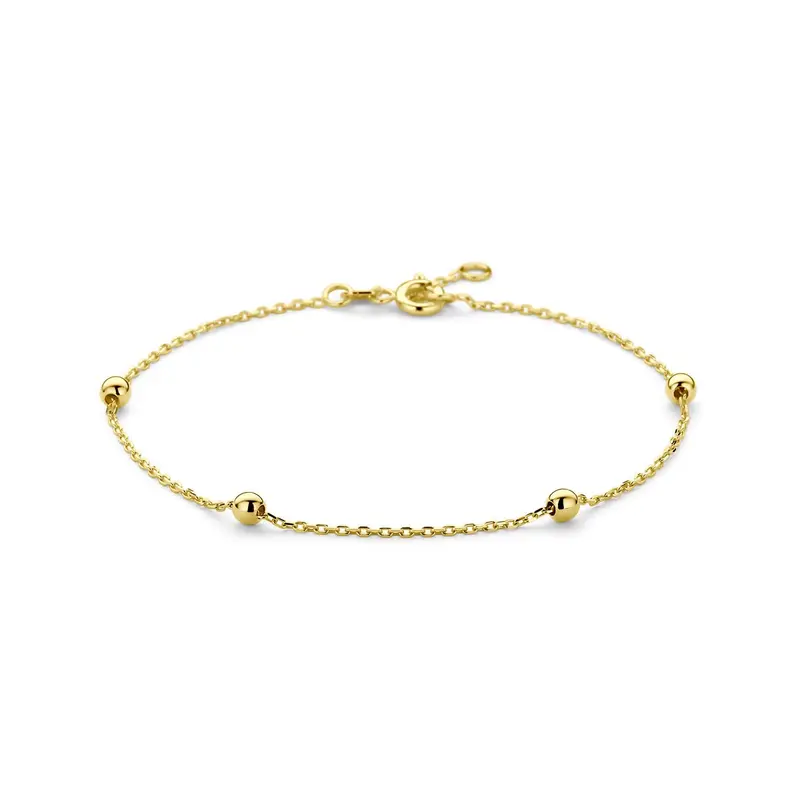 9k geelgouden dames armband met bolletjes – verfijnd en vrouwelijk design
