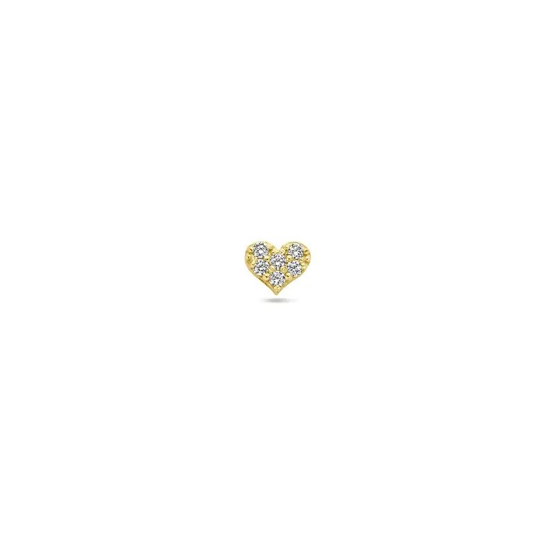 9k Geelgouden flat back piercing liefde