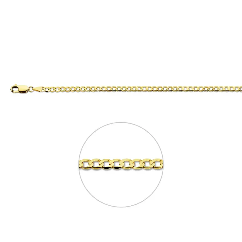 9k Geelgouden Gourmet Armband 3.3 mm