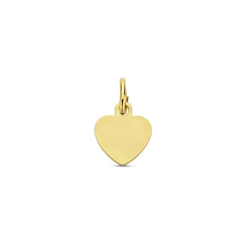 9k Geelgouden graveerhanger hartje 7,5 mm