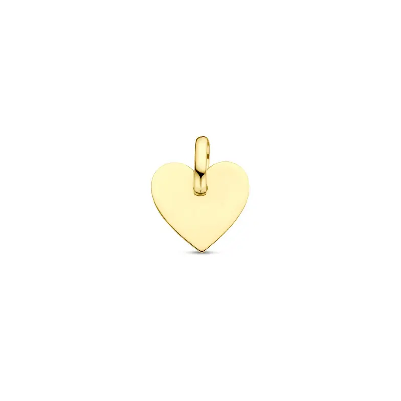 9k Geelgouden Graveerhanger Hartvormig – 13 mm
