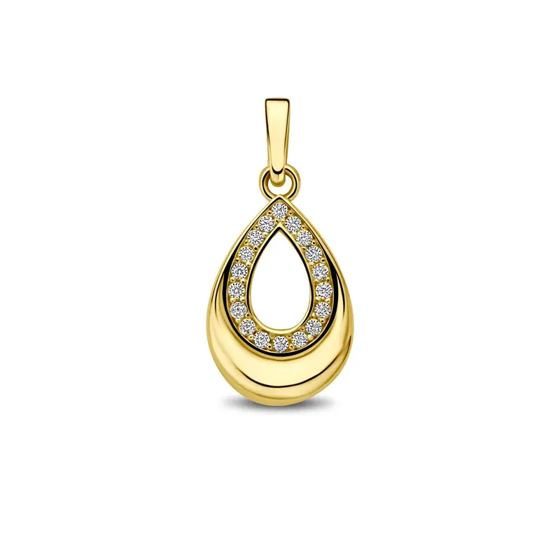 9k Geelgouden hanger druppel met zirkonia