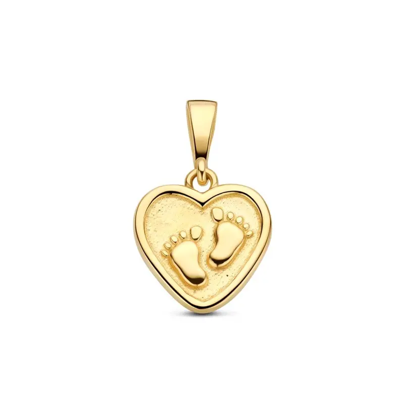 9k geelgouden hanger hart met voetjes