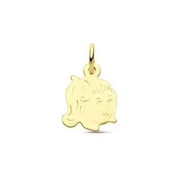 9k Geelgouden hanger kinderhoofdje