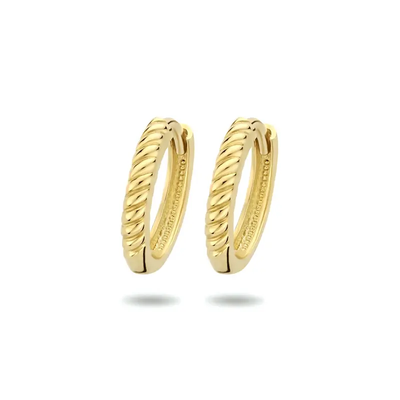 9k Geelgouden klapoorringen 13 mm