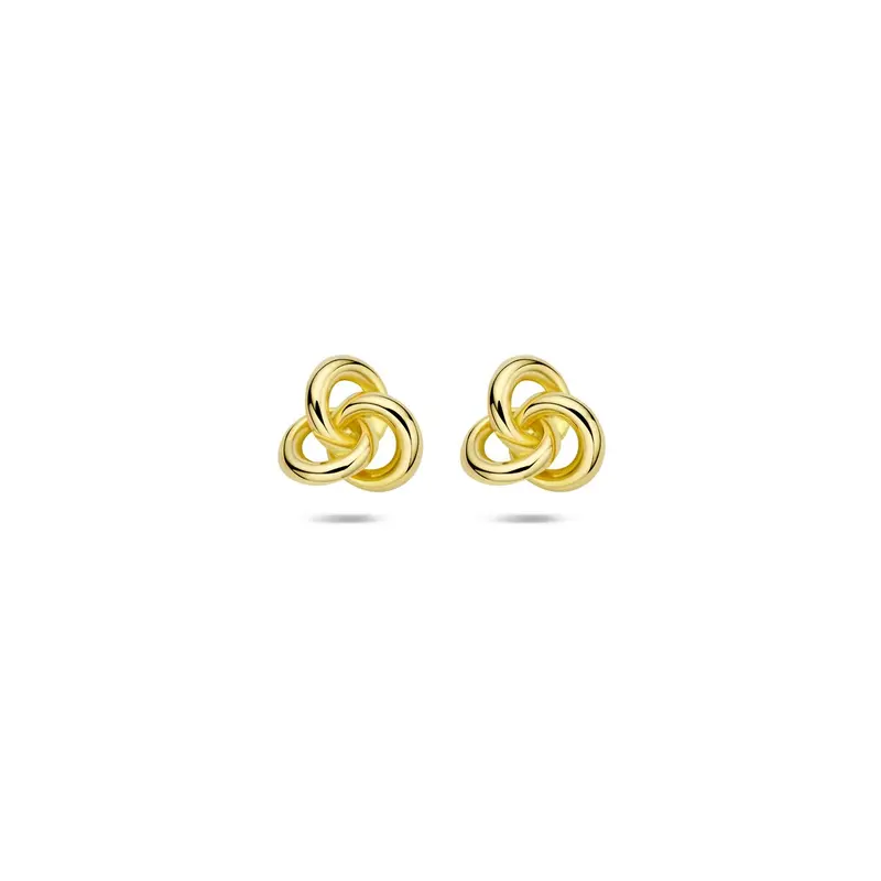 9k Geelgouden oorknoppen met knoop