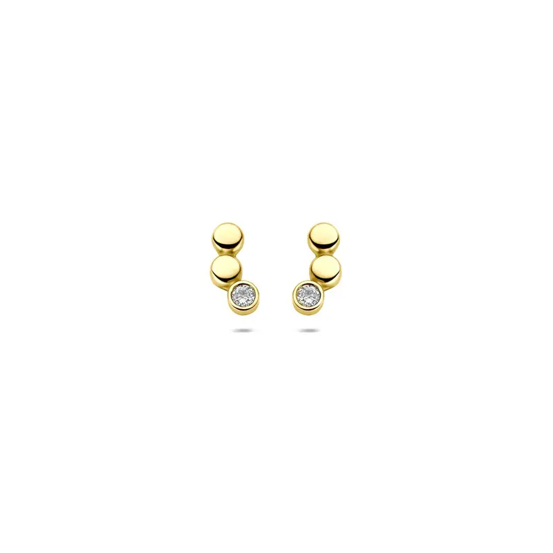 9k geelgouden oorknoppen met zirkonia – 8,5x4mm