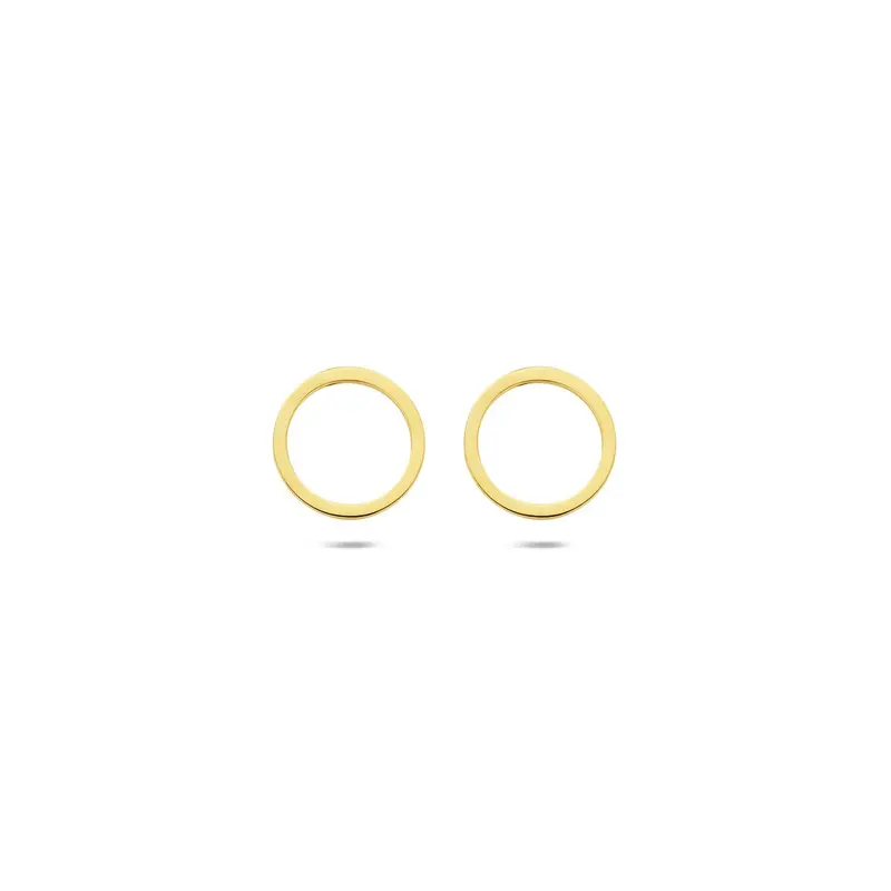9k Geelgouden Oorknoppen Open Cirkel 8 mm