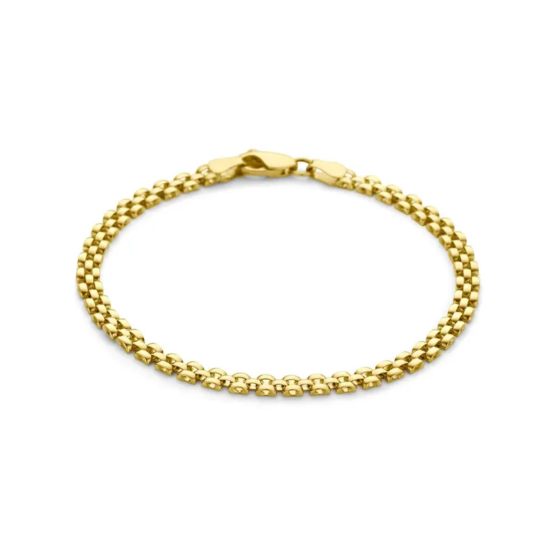 9k Geelgouden Panter Schakel Armband 18,5 cm