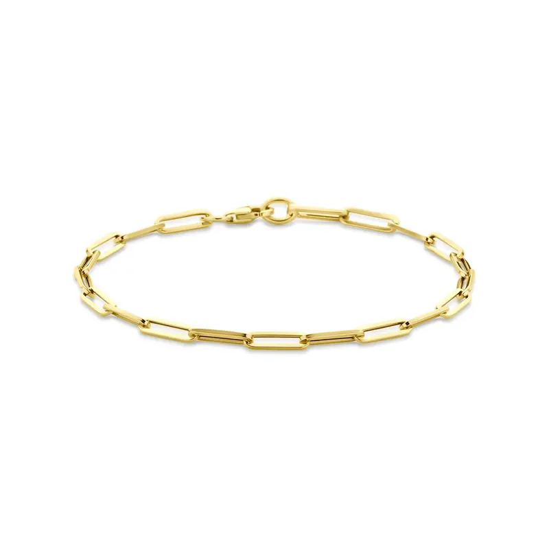9k Geelgouden paperclip armband