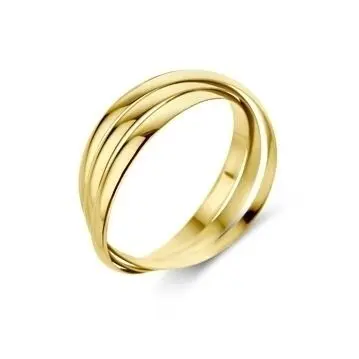 9k Geelgouden ring met drie losse ringen