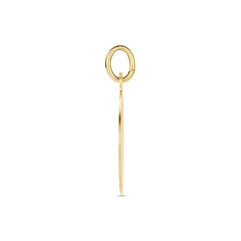 9k Geelgouden ronde graveerhanger 16 mm