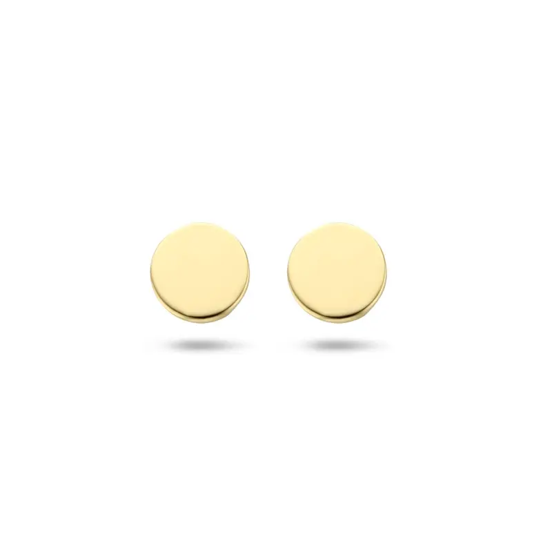 9k Geelgouden ronde oorknopjes