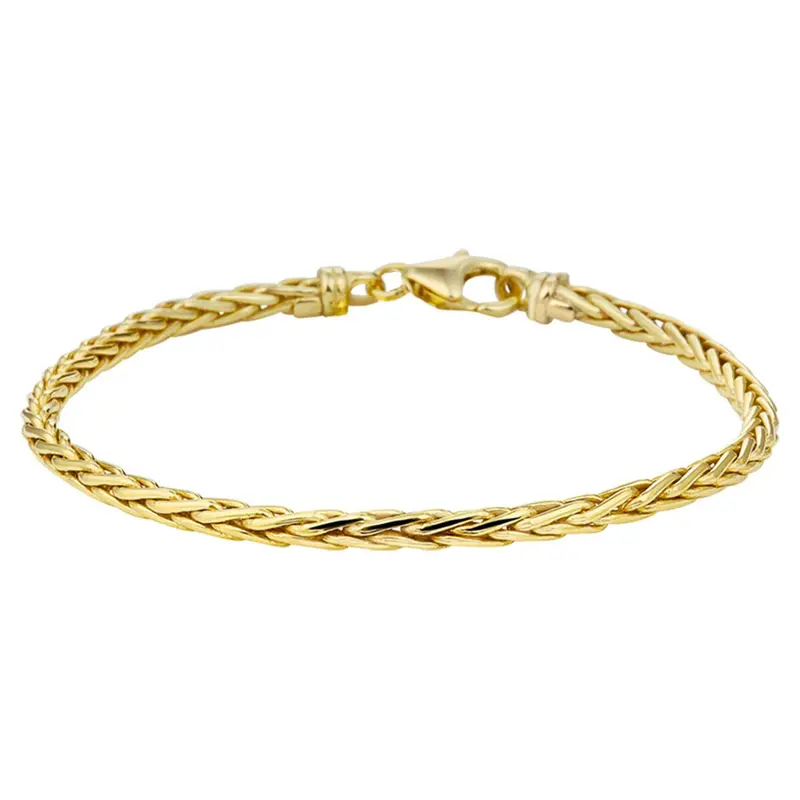 9k Geelgouden vossestaart armband met zilveren kern