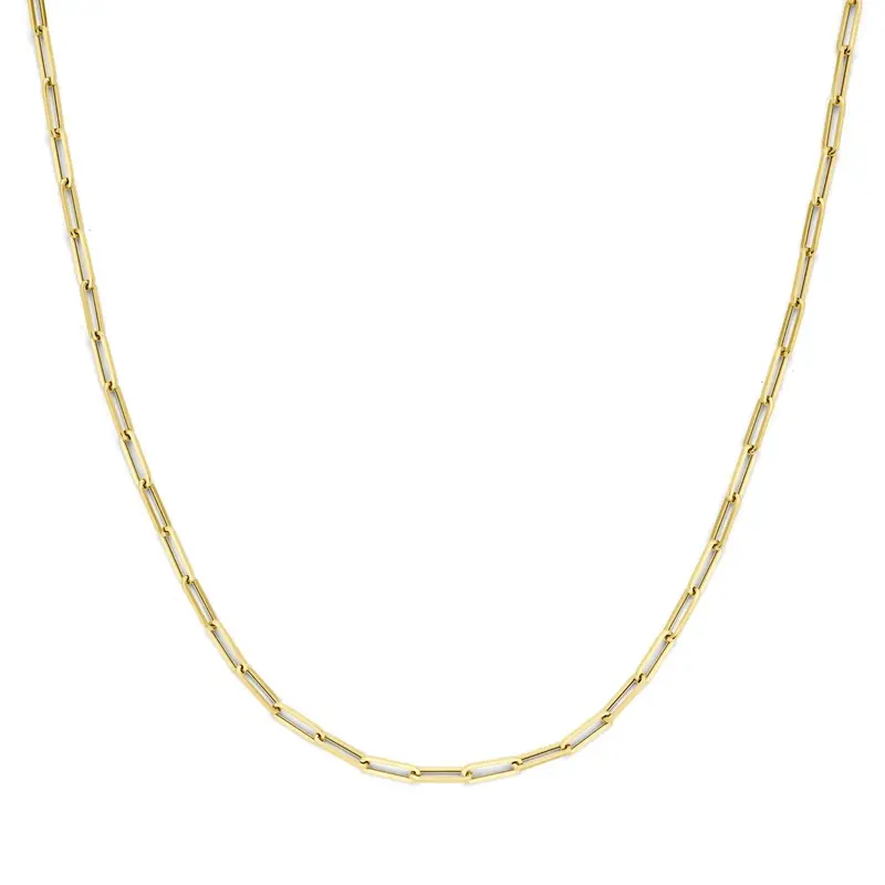 9k geelgoudkleurig paperclip collier – 45 cm