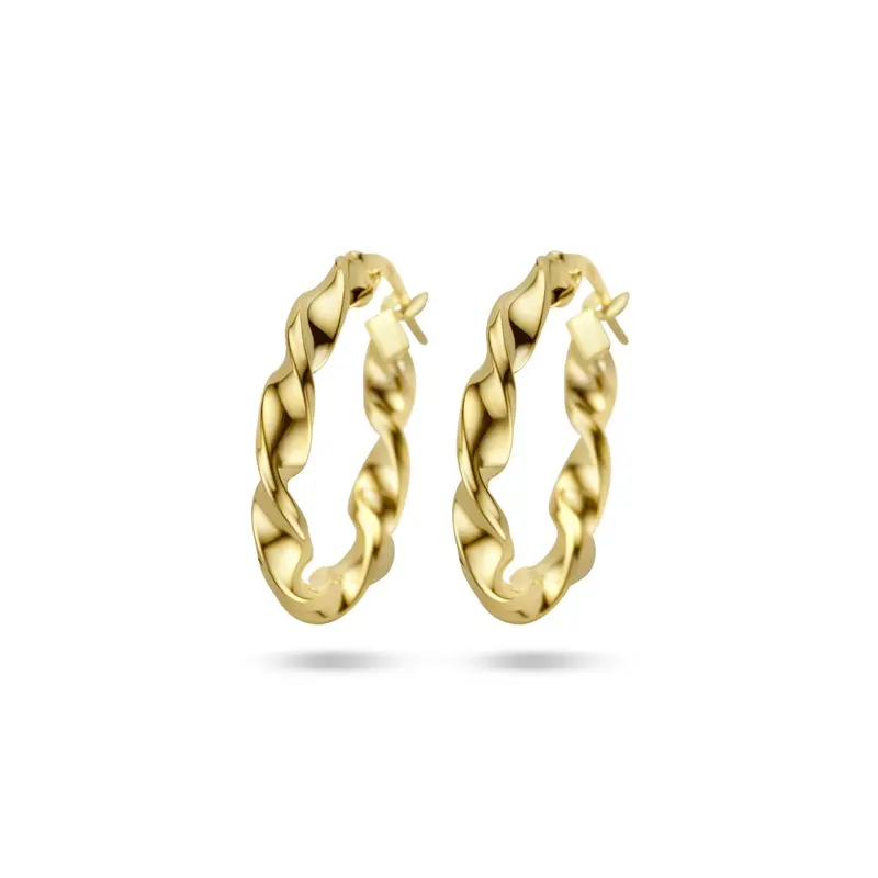 9k geelgoudkleurige oorringen – 20,5 x 3 mm