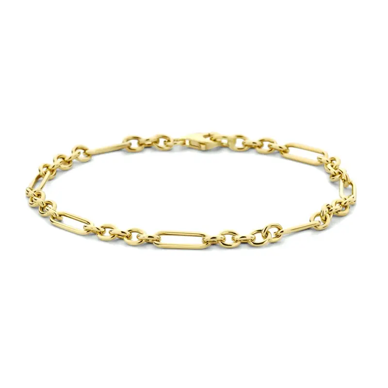 9k Geelkleurige anker armband 19 cm