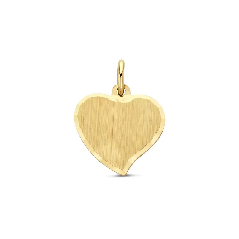9k Gouden Graveer Hanger Hart