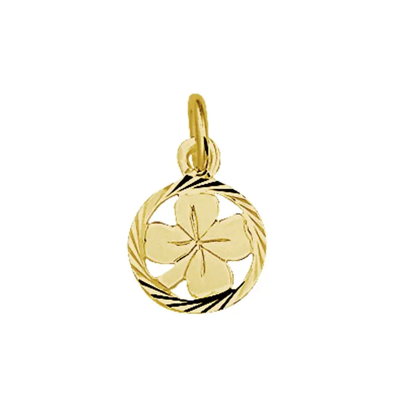 9k gouden klaver hanger