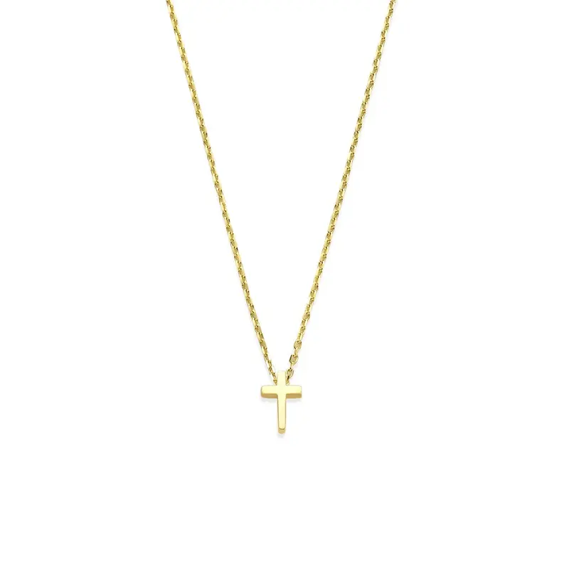 9k goudkleurig collier met kruisje