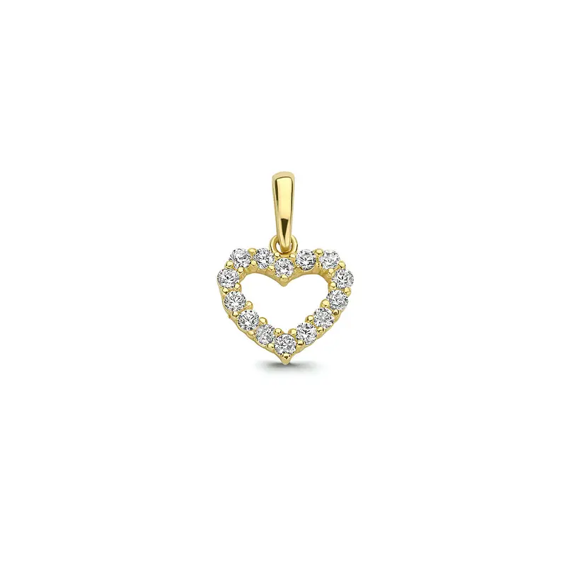 9K hanger hart zirkonia 8 mm 9K geelgoud