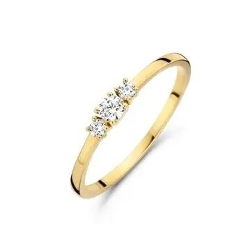 9K ring trilogie zirkonia 9K geelgoud