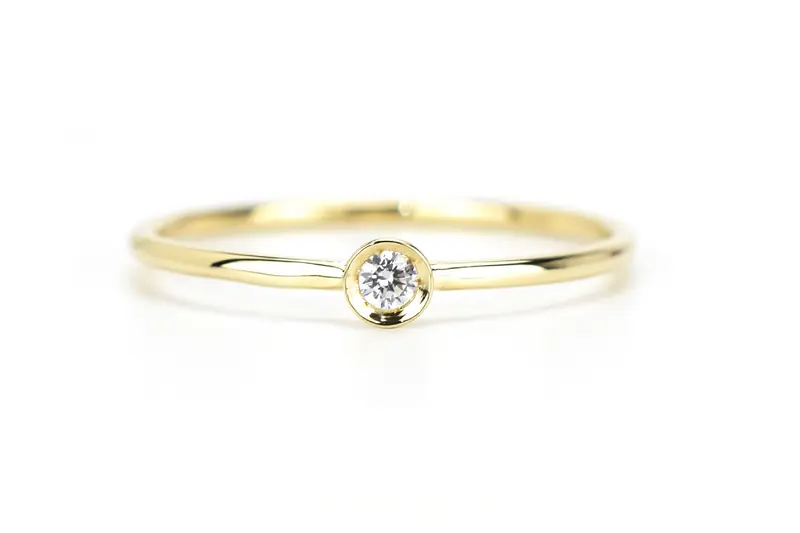 Aanschuifring 14K Goud Petite Solitaire VerOna