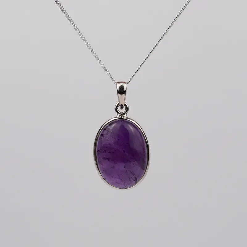 Amethist 925 Zilver Ketting K1