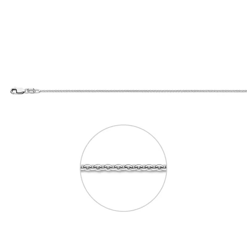 Anker rond 1,1 mm zilver gerhodineerd – 1313204