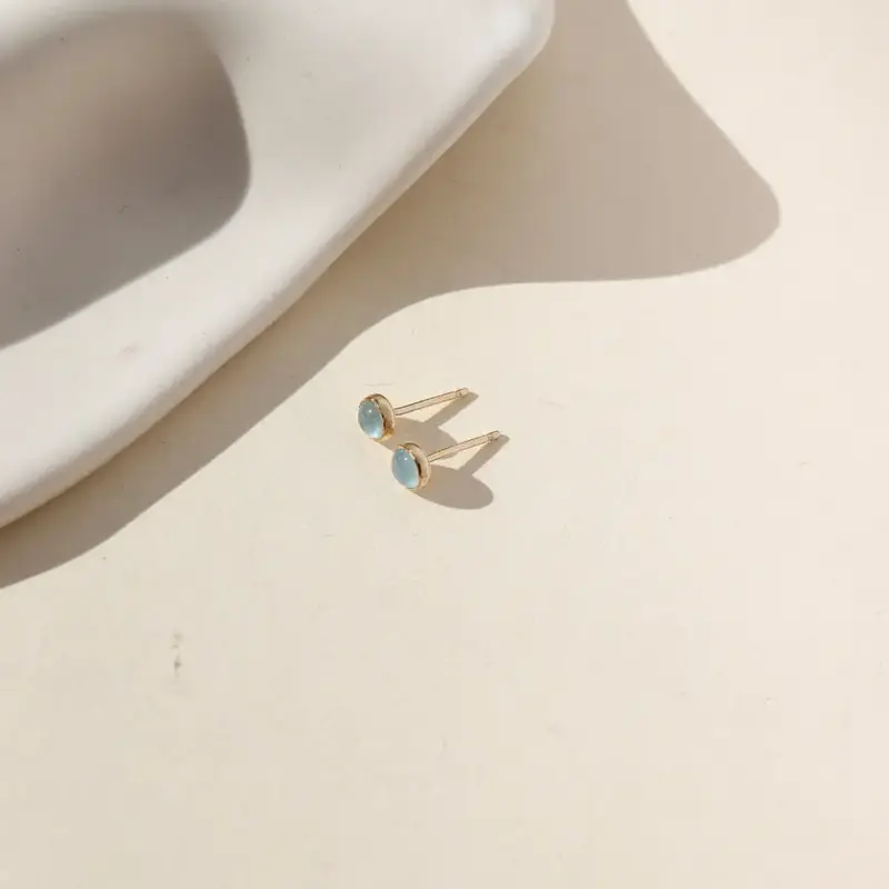 Aquamarine Studs