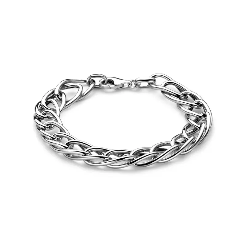 Armband 10 mm 19 cm zilver
