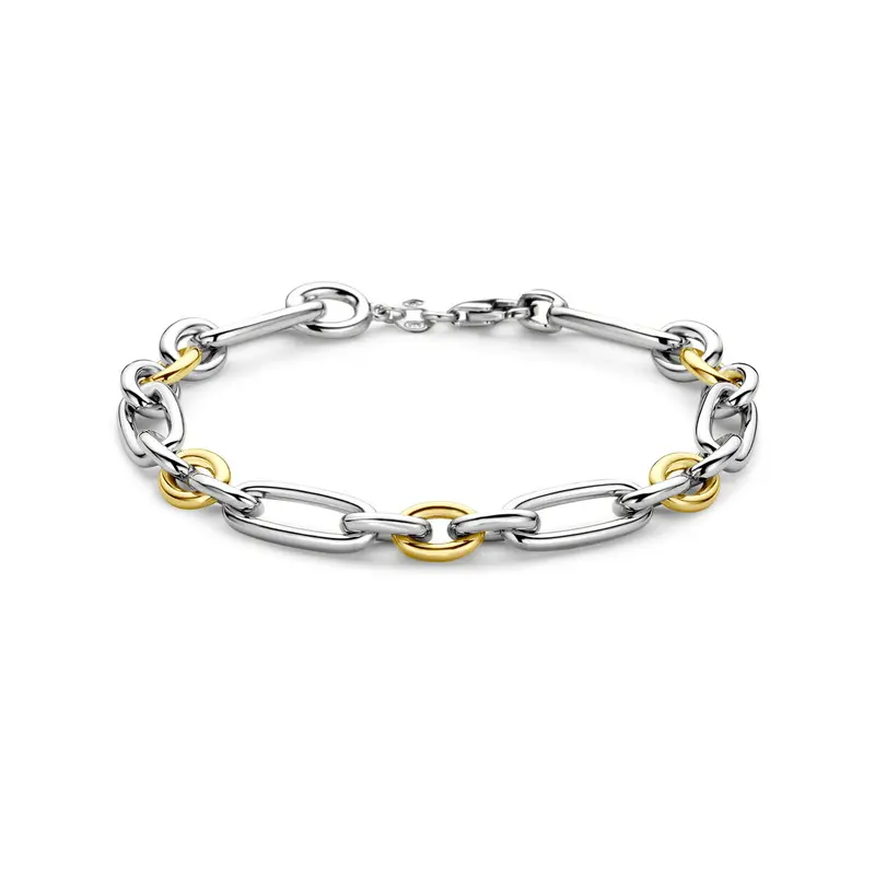Armband 7,5 mm 14K goud en zilver 20 cm