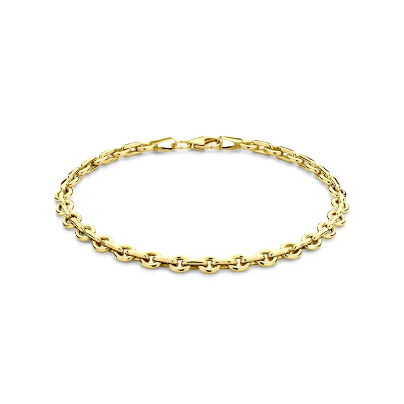 Armband anker massief 4,5 mm 19 cm silgold