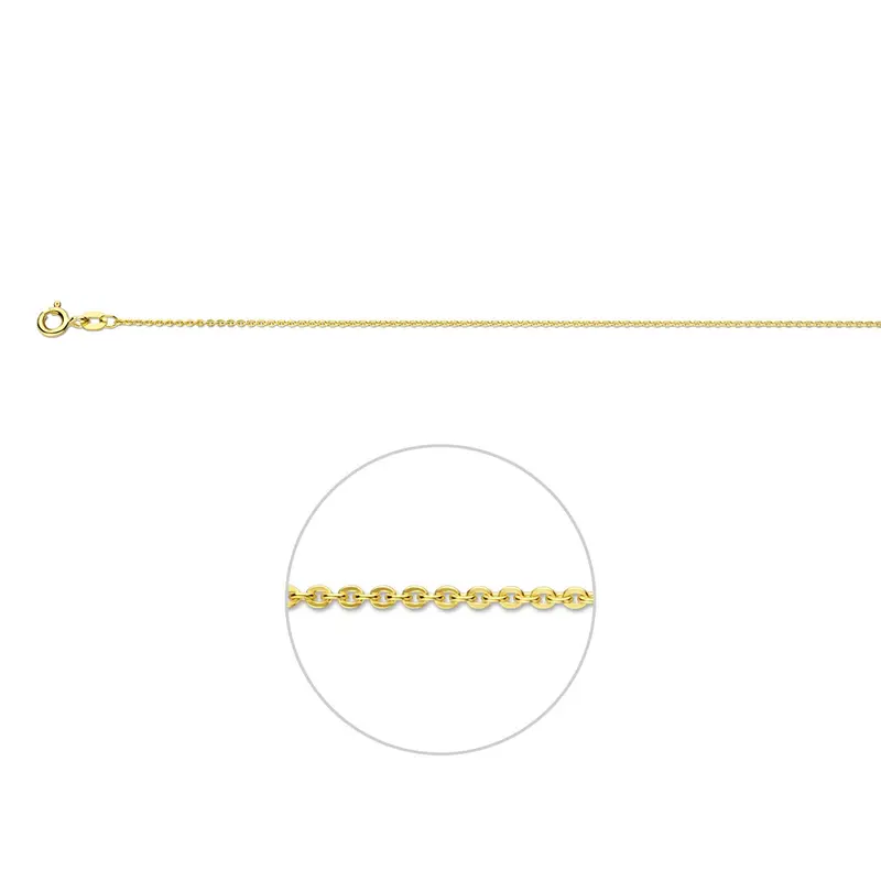 Armband anker plat 1,2 mm 9K geel