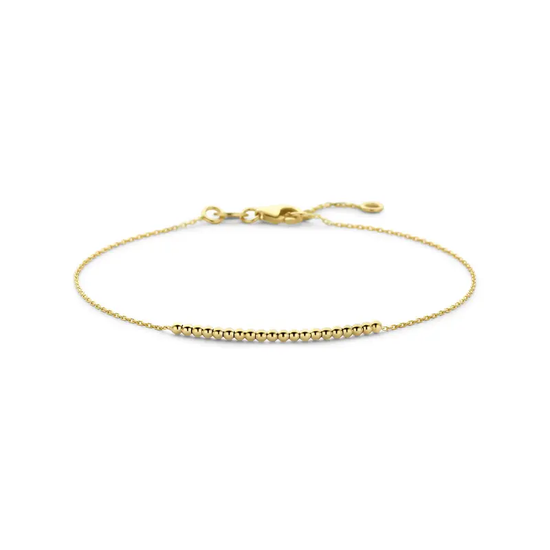 Armband bolletjes 14K geelgoud 17 - 19 cm