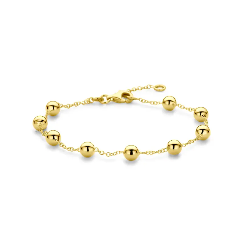 Armband bolletjes 17 - 19 cm 14K geelgoud