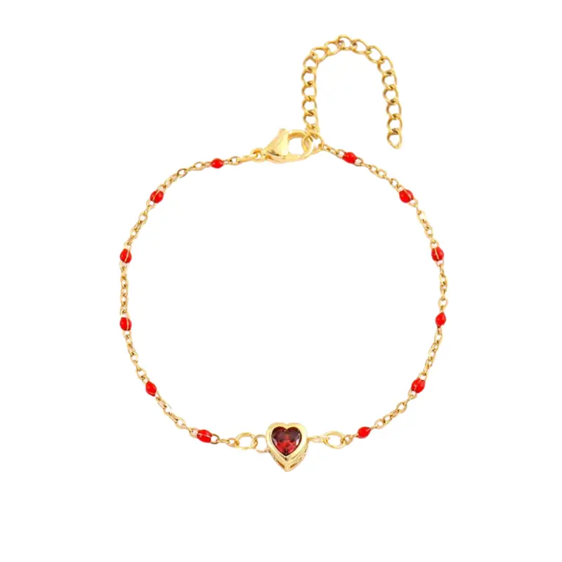 Armband classic heart rood