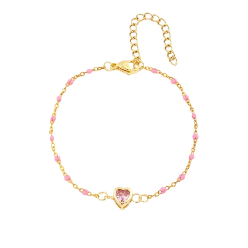 Armband classic heart roze