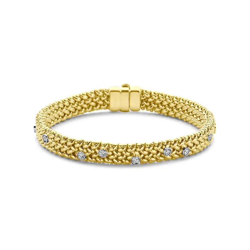 Armband diamant 0.65ct g vs 14K bicolor goud 18 cm