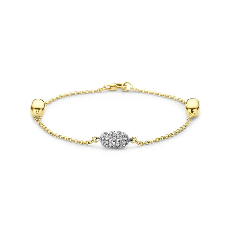 Armband diamant 0.80ct h si 19 cm 14K bicolor goud geel/wit