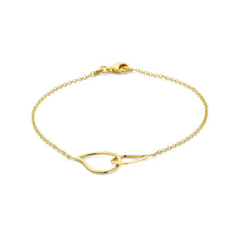 Armband druppel 19 cm 14K geelgoud
