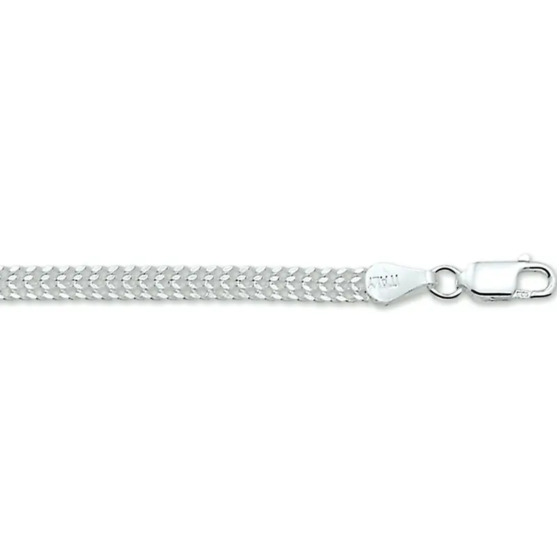 Armband dubbel gourmette 4,3 mm zilver wit – 1002457