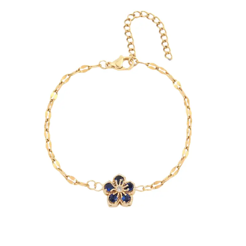 Armband elegant flower blauw