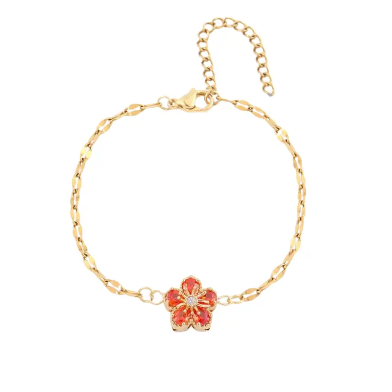 Armband elegant flower oranje