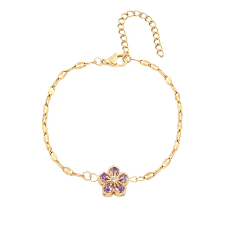 Armband elegant flower paars