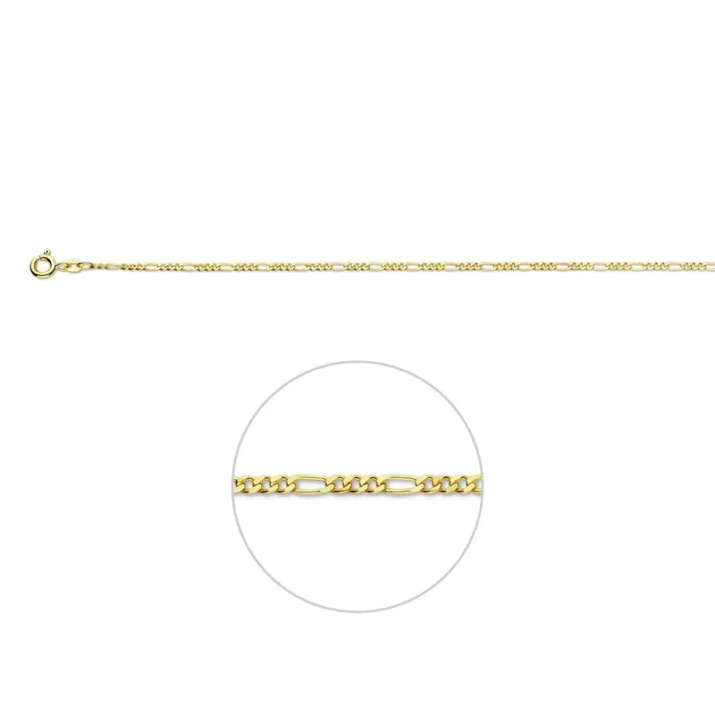 Armband figaro 1,9 mm 9K geel