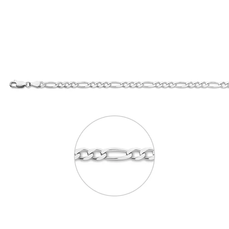 Armband Figaro 4,0 mm zilver gerhodineerd – 1333898