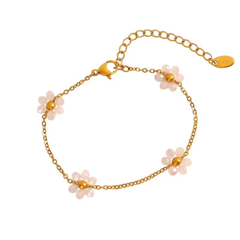 Armband fleurie roze