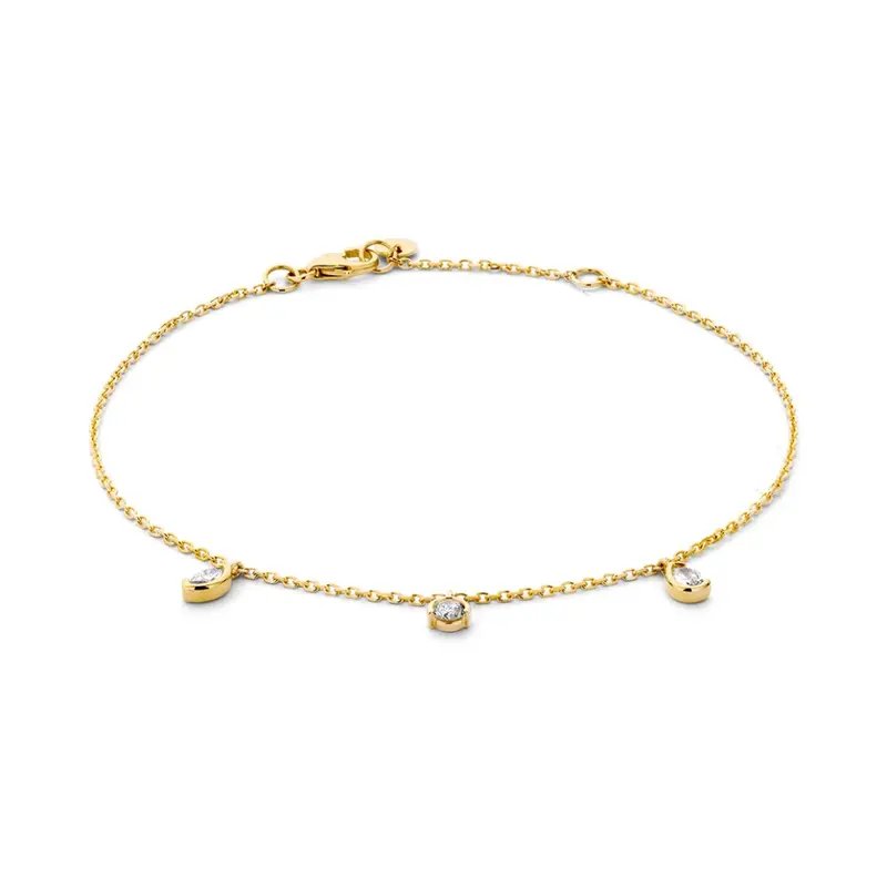 Armband geelgoud briljant 0,24 crt.