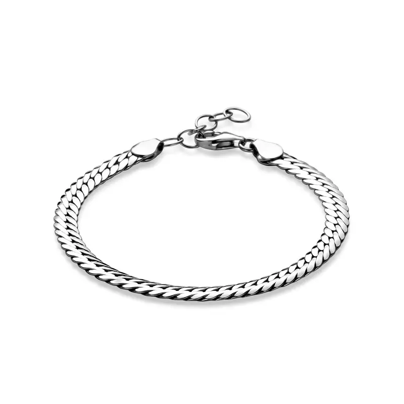 Armband gourmette 5 mm 17 + 3 cm zilver